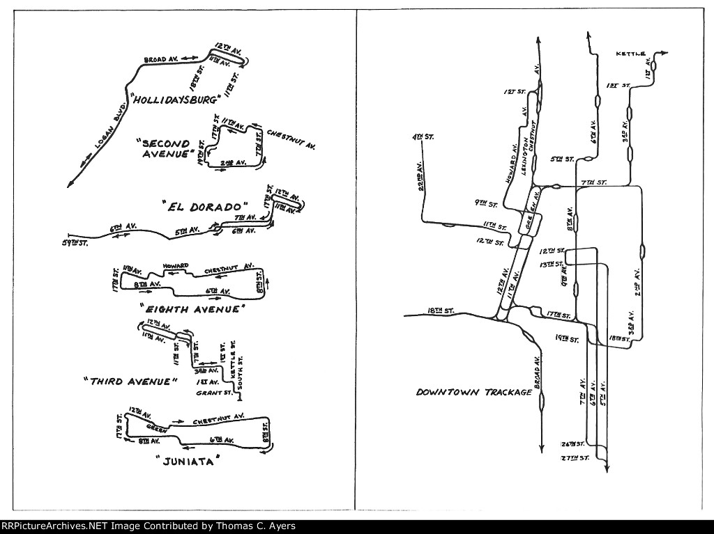 "Altoona's Trolleys," Route Maps, Pages 73-74, 1980